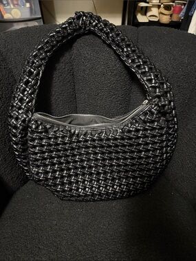 Woven Black Shoulder Bag - Stylish Everyday Carry